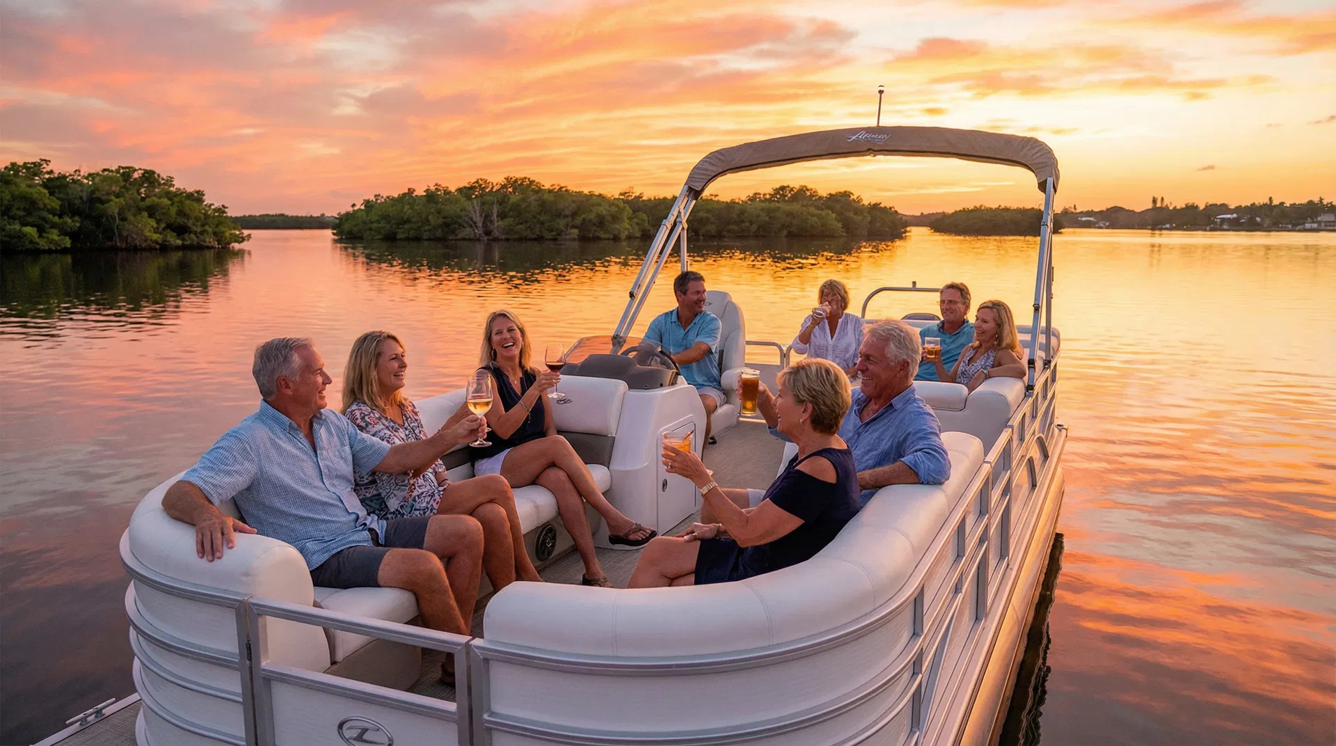 Pontoon boat rental on the Treasure Coast